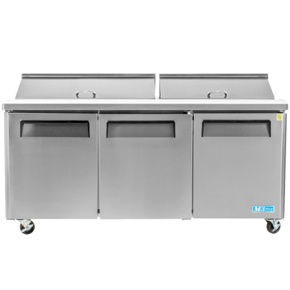 Turbo Air Mst 72 72 M3 Series Refrigerated Salad Sandwich Prep Table With Three Doors